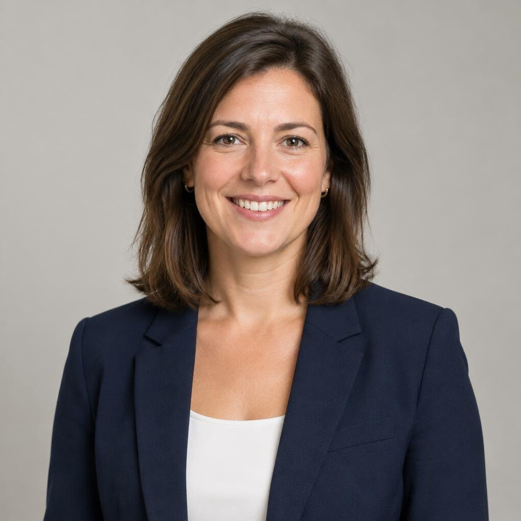 Portrait of a smiling woman with long hair