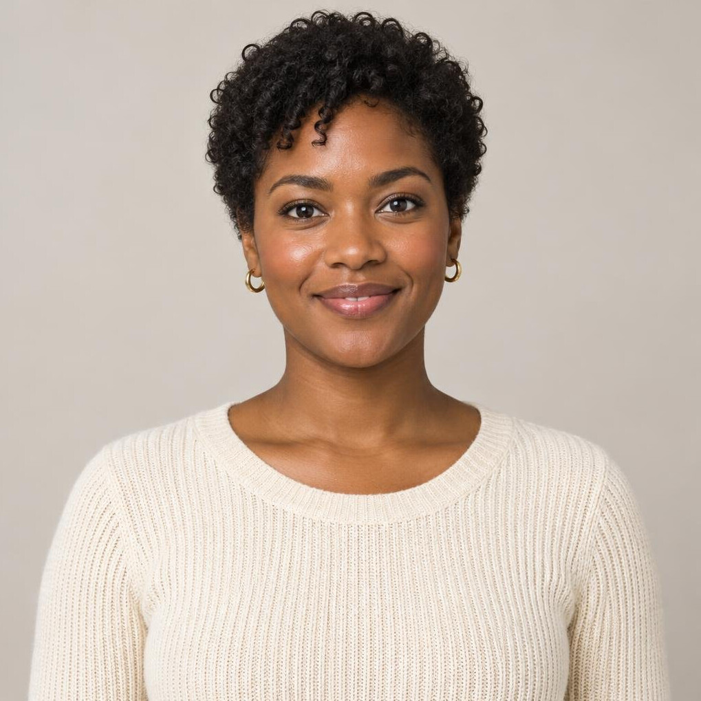 Portrait of a woman with a gentle smile