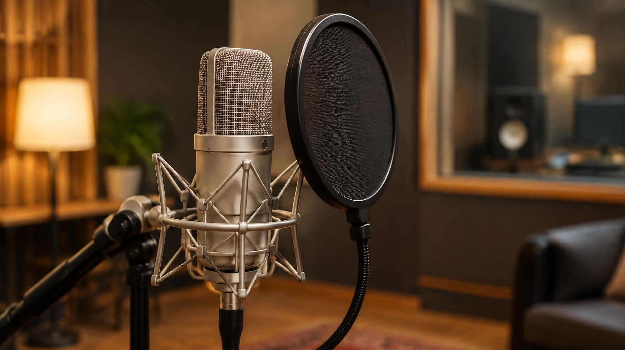 Microphone in a sound studio
